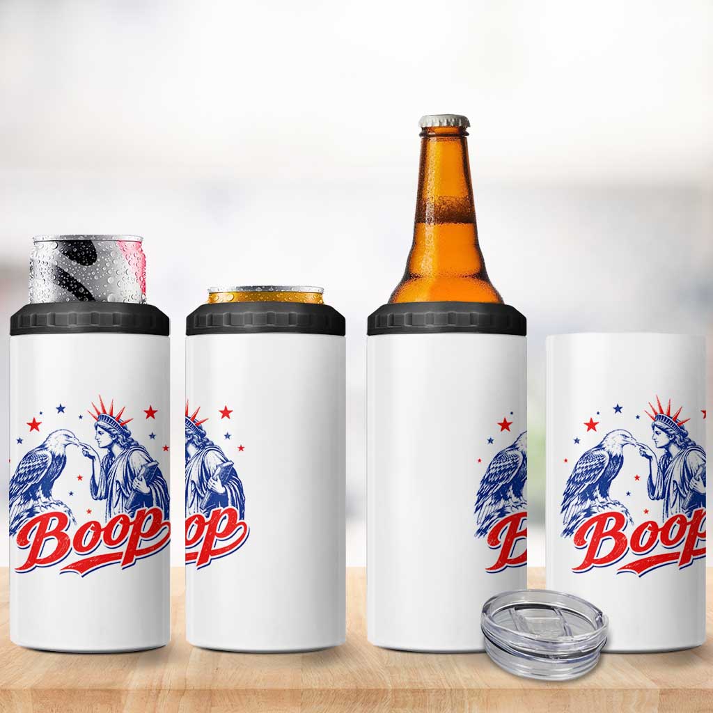 Boop Statue of Liberty and Eagle 4th of July 4 in 1 Can Cooler Tumbler