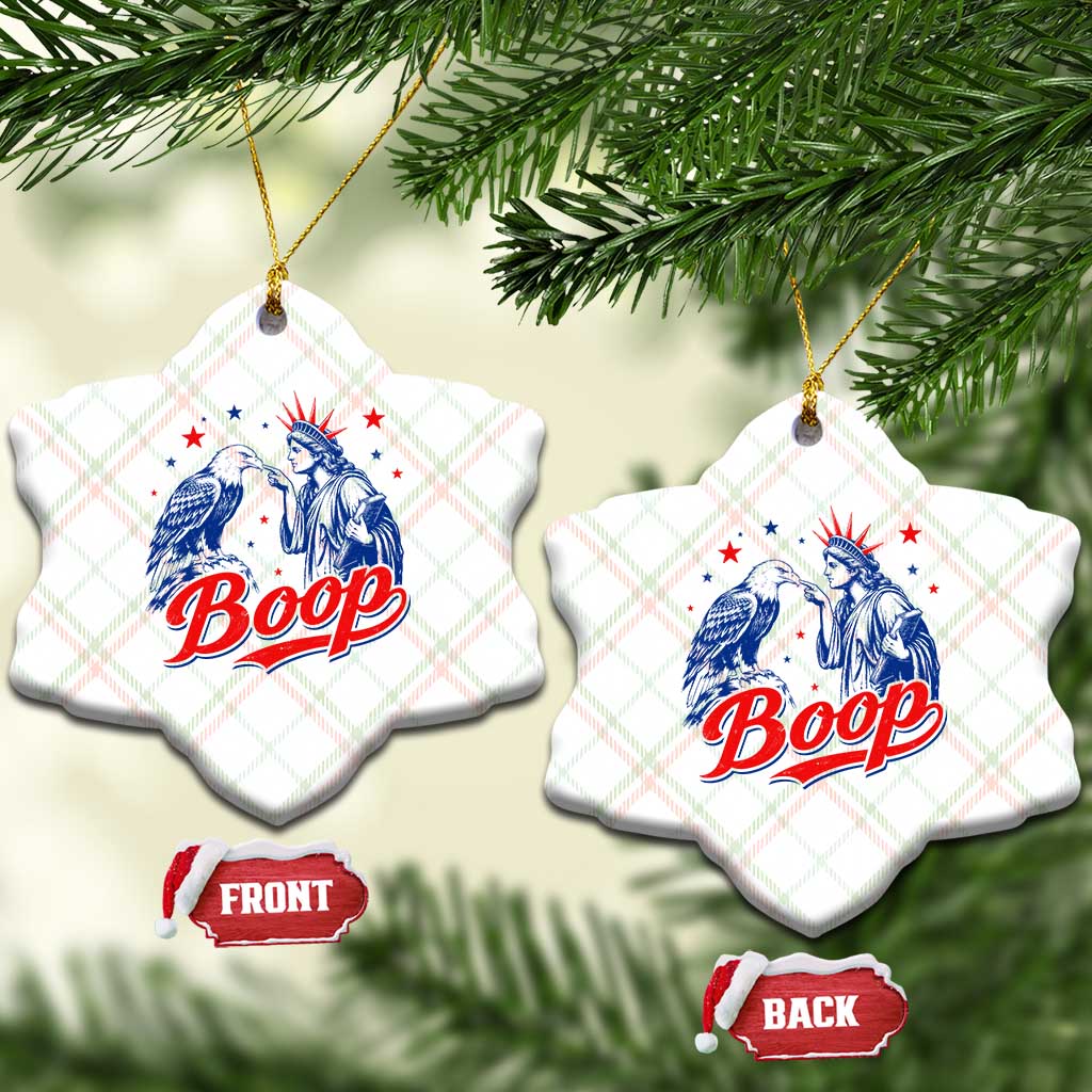 Boop Statue of Liberty and Eagle 4th of July Ceramic Ornament