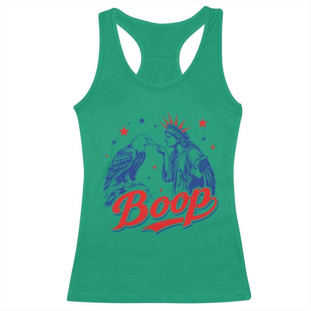 Boop Statue of Liberty and Eagle 4th of July Racerback Tank Top