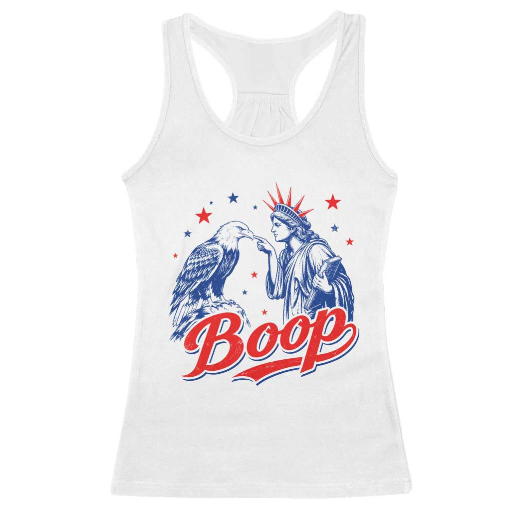 Boop Statue of Liberty and Eagle 4th of July Racerback Tank Top