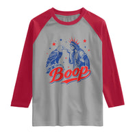 Boop Statue of Liberty and Eagle 4th of July Raglan Shirt