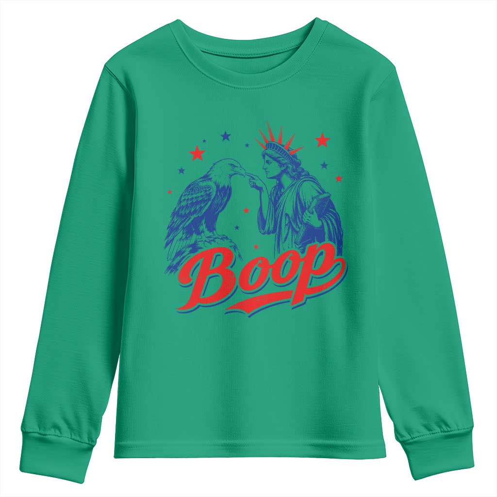 Boop Statue of Liberty and Eagle 4th of July Youth Sweatshirt