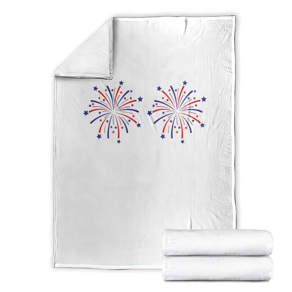 Funny Fireworks 4th of July Adult Humor Throw Blanket Just Here for The Fireworks