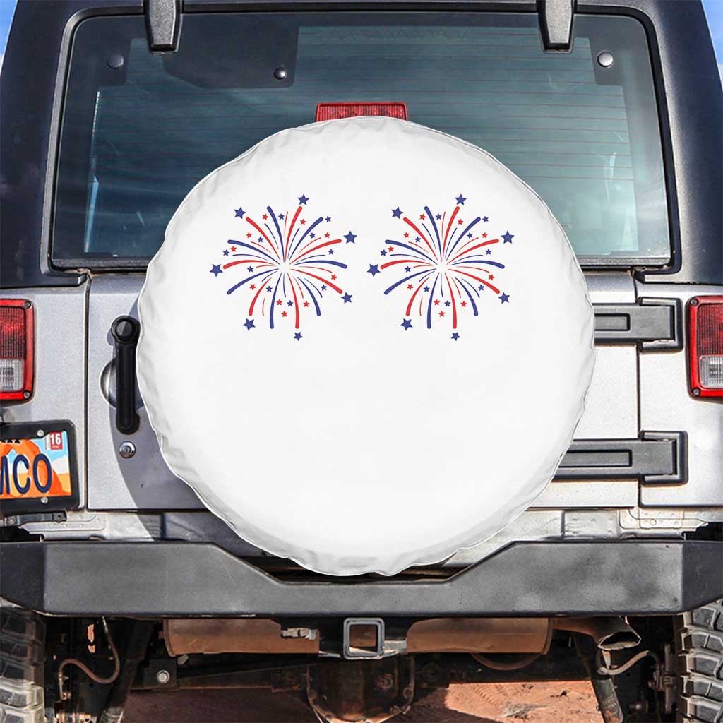 Funny Fireworks 4th of July Adult Humor Spare Tire Cover Just Here for The Fireworks