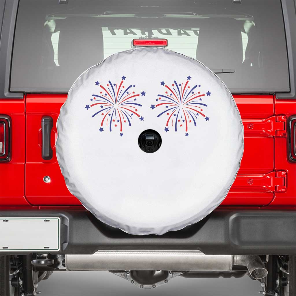 Funny Fireworks 4th of July Adult Humor Spare Tire Cover Just Here for The Fireworks