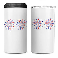 Funny Fireworks 4th of July Adult Humor 4 in 1 Can Cooler Tumbler Just Here for The Fireworks