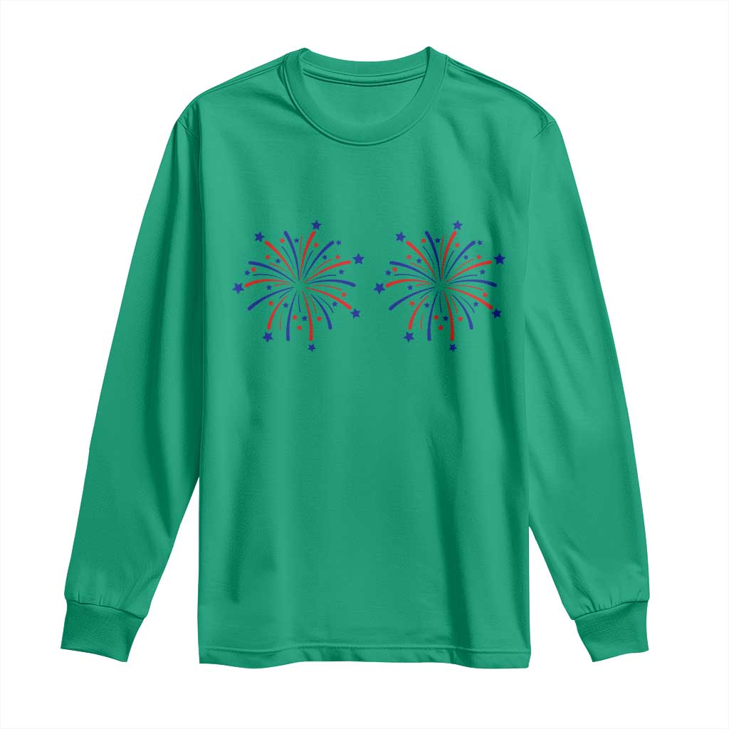 Funny Fireworks 4th of July Adult Humor Long Sleeve Shirt Just Here for The Fireworks