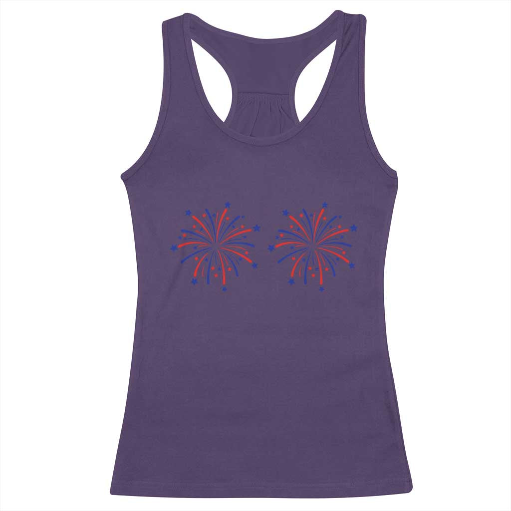 Funny Fireworks 4th of July Adult Humor Racerback Tank Top Just Here for The Fireworks