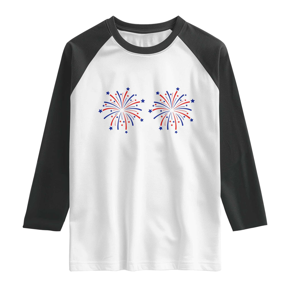 Funny Fireworks 4th of July Adult Humor Raglan Shirt Just Here for The Fireworks