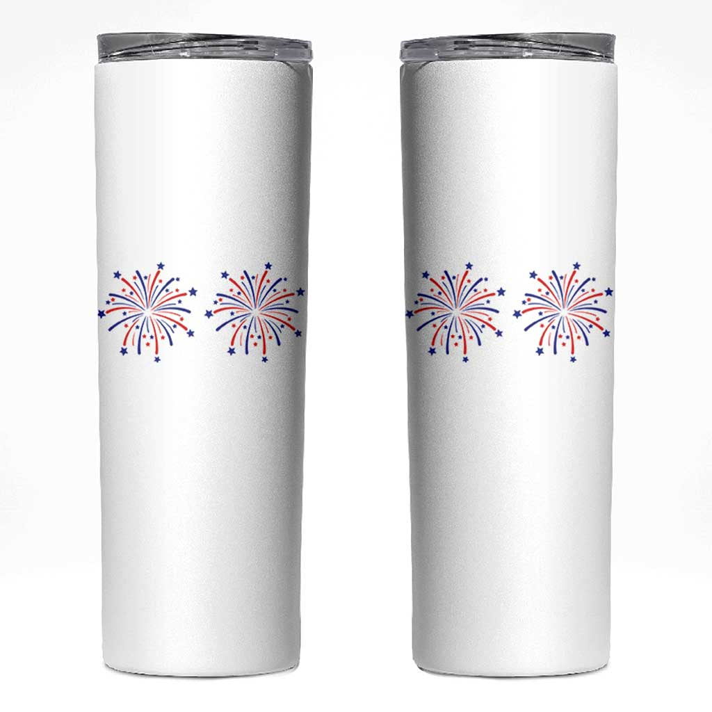 Funny Fireworks 4th of July Adult Humor Skinny Tumbler Just Here for The Fireworks