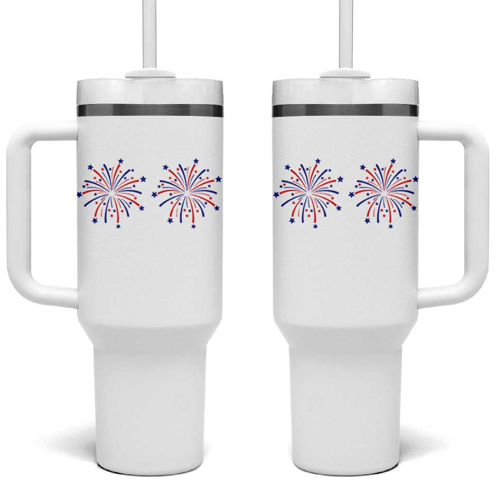 Funny Fireworks 4th of July Adult Humor Tumbler With Handle Just Here for The Fireworks