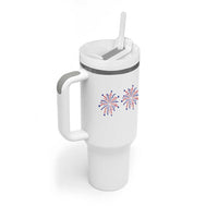 Funny Fireworks 4th of July Adult Humor Tumbler With Handle Just Here for The Fireworks