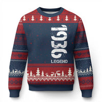 Vintage 1936 Legend Ugly Christmas Sweater 90th Birthday Gifts Special Milestone