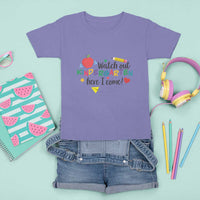 Watch Out Kindergarten Here I Come T Shirt For Kid Back To School Clock Apple Pen - Wonder Print Shop