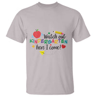 Watch Out Kindergarten Here I Come T Shirt Back To School Clock Apple Pen - Wonder Print Shop