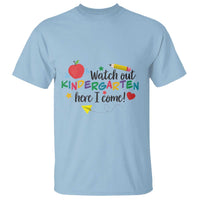 Watch Out Kindergarten Here I Come T Shirt Back To School Clock Apple Pen - Wonder Print Shop