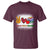 Teacher T Shirt Peace Love Teach Cute Apple Book Pencil - Wonder Print Shop