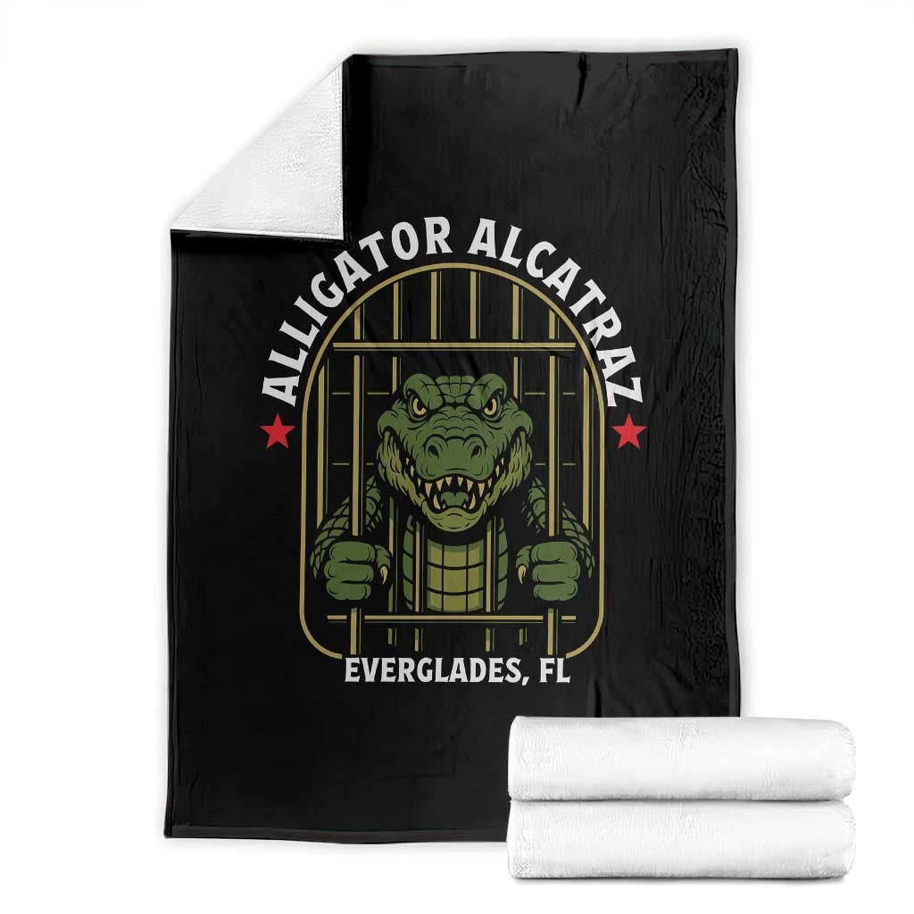 Funny Aligator Alcatraz Everglades Throw Blanket Alligator Prison Alligatraz Meme - Wonder Print Shop