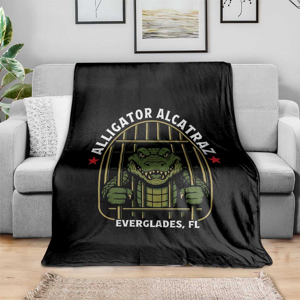 Funny Aligator Alcatraz Everglades Throw Blanket Alligator Prison Alligatraz Meme - Wonder Print Shop