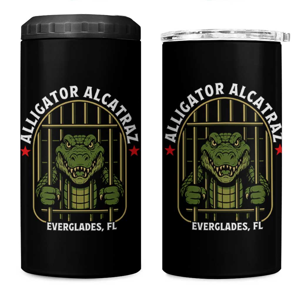 Funny Aligator Alcatraz Everglades 4 in 1 Can Cooler Tumbler Alligator Prison Alligatraz Meme - Wonder Print Shop