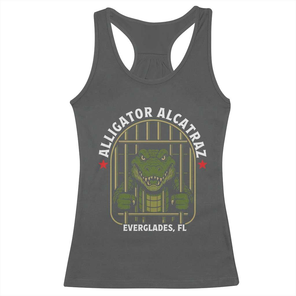 Funny Aligator Alcatraz Everglades Racerback Tank Top Alligator Prison Alligatraz Meme - Wonder Print Shop