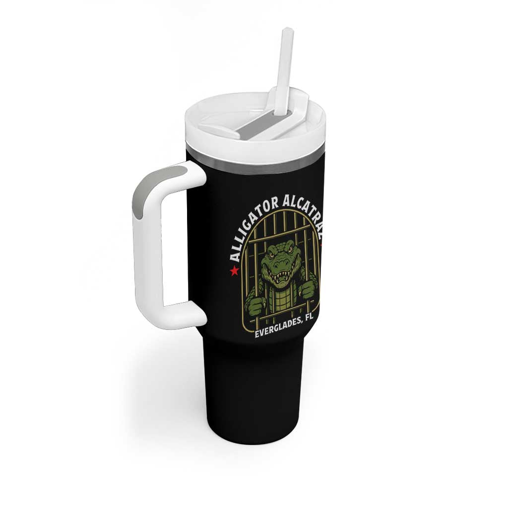 Funny Aligator Alcatraz Everglades Tumbler With Handle Alligator Prison Alligatraz Meme - Wonder Print Shop