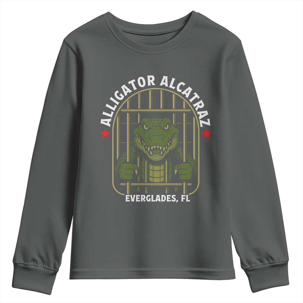 Funny Aligator Alcatraz Everglades Youth Sweatshirt Alligator Prison Alligatraz Meme - Wonder Print Shop