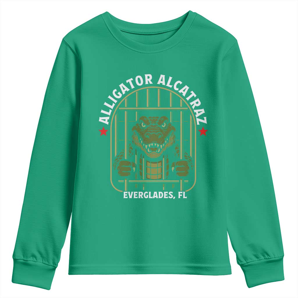 Funny Aligator Alcatraz Everglades Youth Sweatshirt Alligator Prison Alligatraz Meme - Wonder Print Shop
