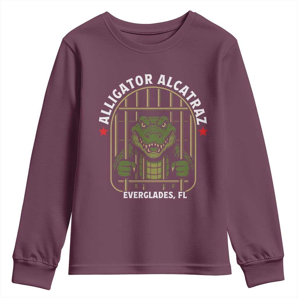 Funny Aligator Alcatraz Everglades Youth Sweatshirt Alligator Prison Alligatraz Meme - Wonder Print Shop