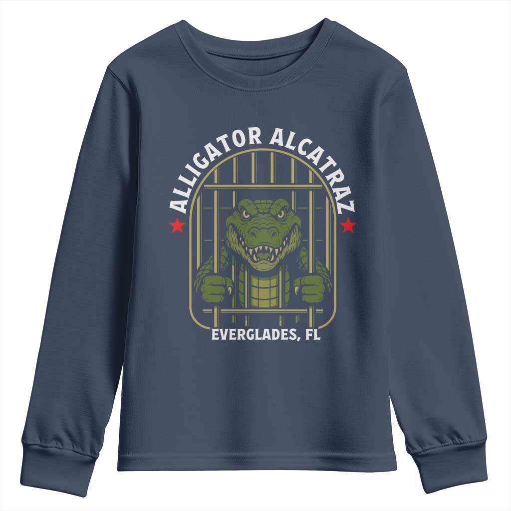 Funny Aligator Alcatraz Everglades Youth Sweatshirt Alligator Prison Alligatraz Meme - Wonder Print Shop