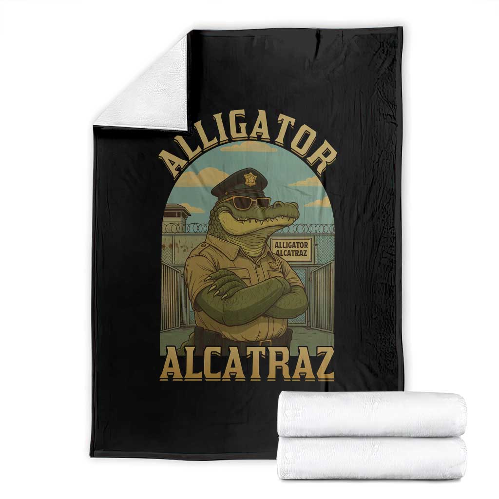 Funny Aligator Alcatraz Everglades Throw Blanket Police Alligator Alligatraz Meme - Wonder Print Shop