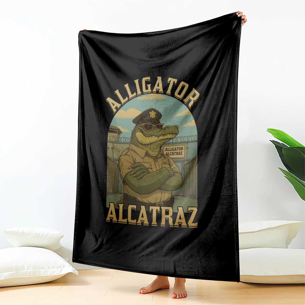 Funny Aligator Alcatraz Everglades Throw Blanket Police Alligator Alligatraz Meme - Wonder Print Shop