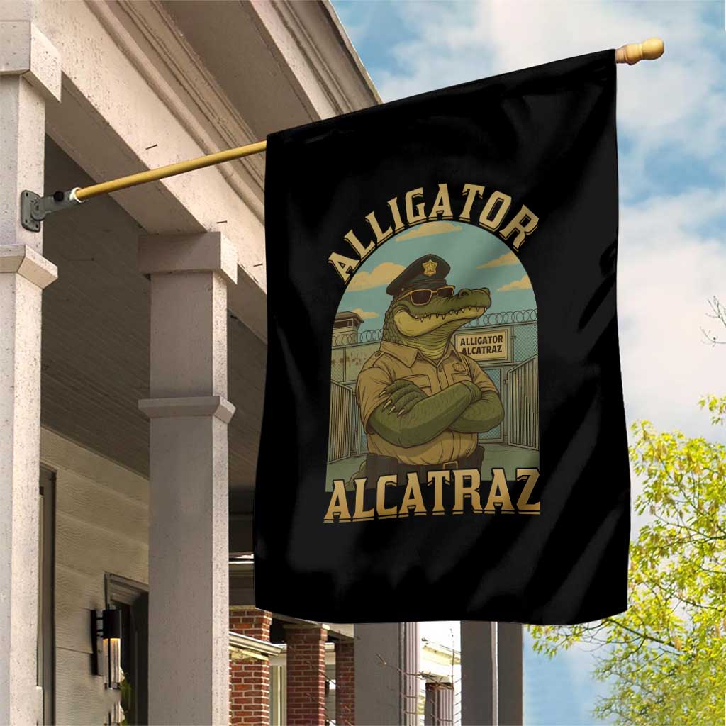 Funny Aligator Alcatraz Everglades Garden Flag Police Alligator Alligatraz Meme - Wonder Print Shop