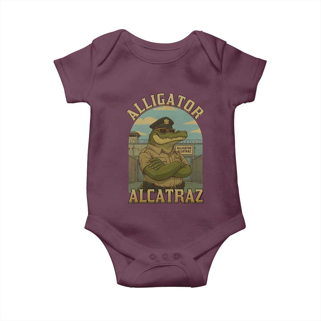 Funny Aligator Alcatraz Everglades Baby Onesie Police Alligator Alligatraz Meme - Wonder Print Shop