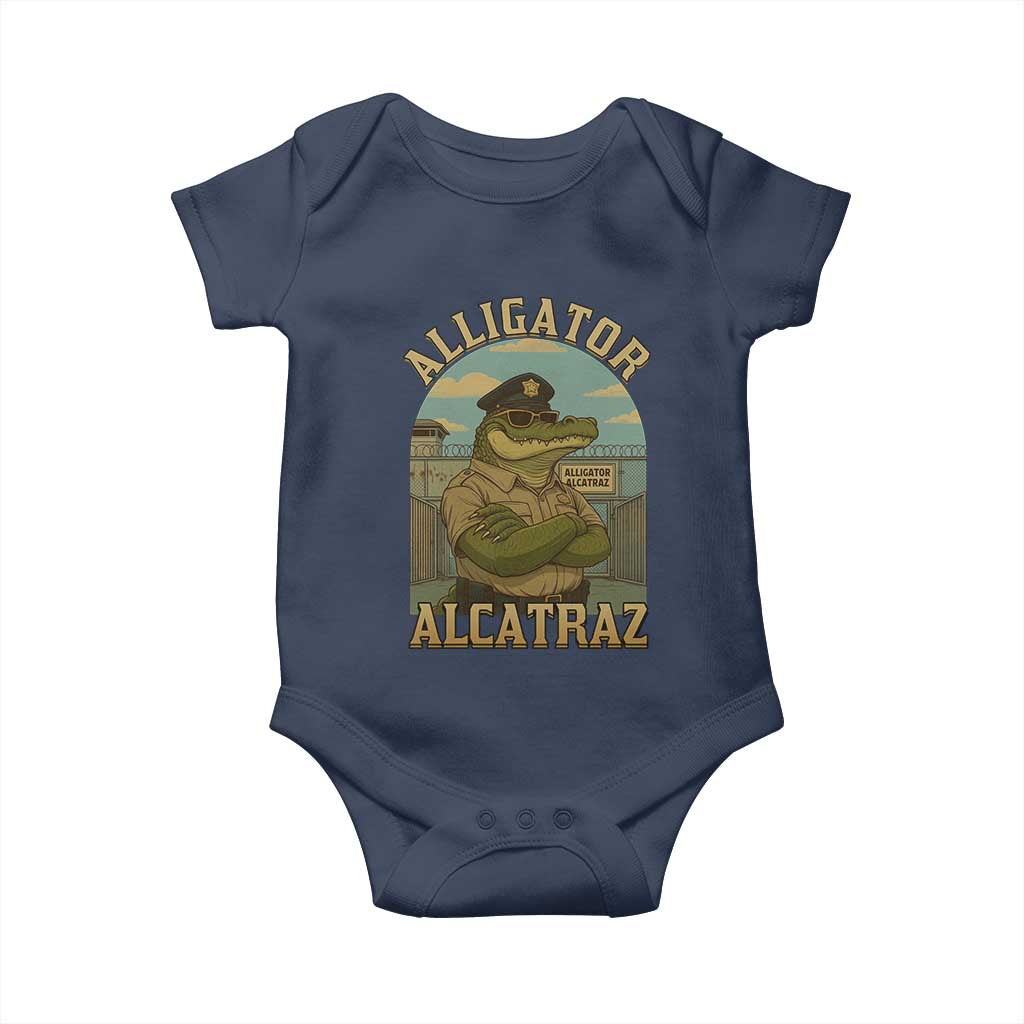 Funny Aligator Alcatraz Everglades Baby Onesie Police Alligator Alligatraz Meme - Wonder Print Shop