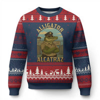 Funny Aligator Alcatraz Everglades Ugly Christmas Sweater Police Alligator Alligatraz Meme - Wonder Print Shop