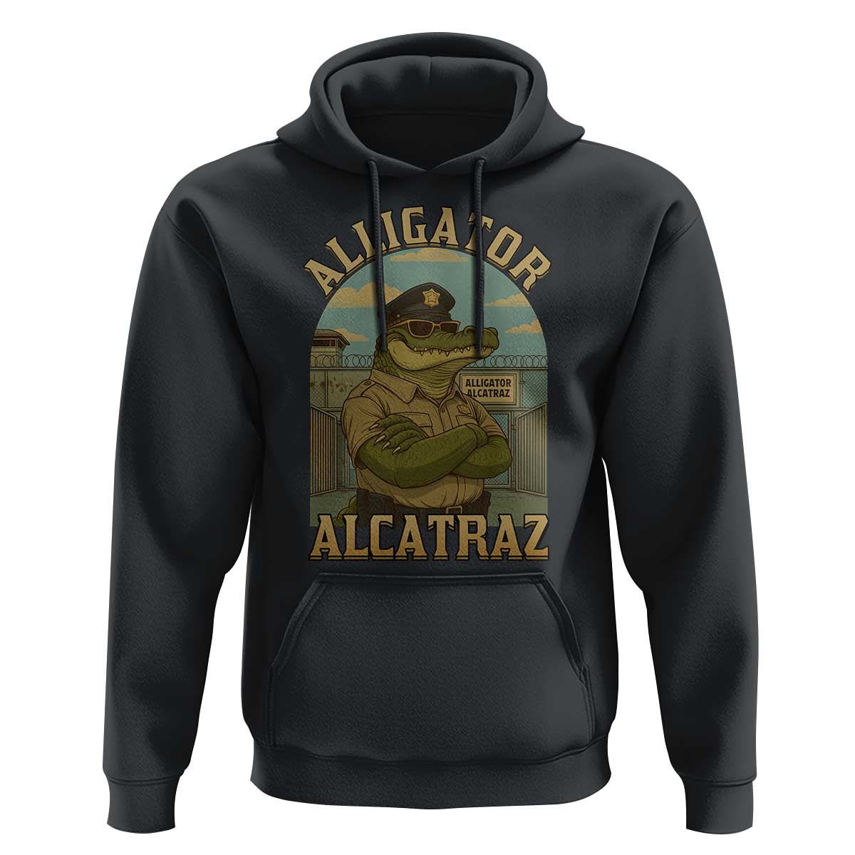 Funny Aligator Alcatraz Everglades Hoodie Police Alligator Alligatraz Meme - Wonder Print Shop