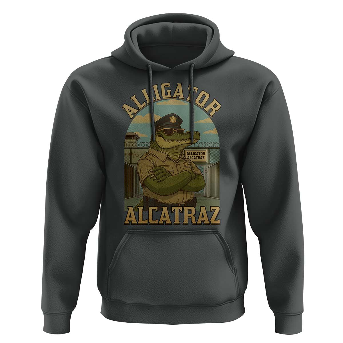 Funny Aligator Alcatraz Everglades Hoodie Police Alligator Alligatraz Meme - Wonder Print Shop