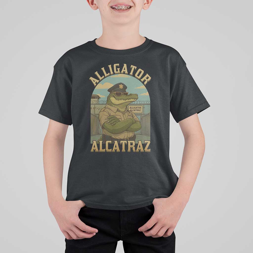Funny Aligator Alcatraz Everglades T Shirt For Kid Police Alligator Alligatraz Meme - Wonder Print Shop
