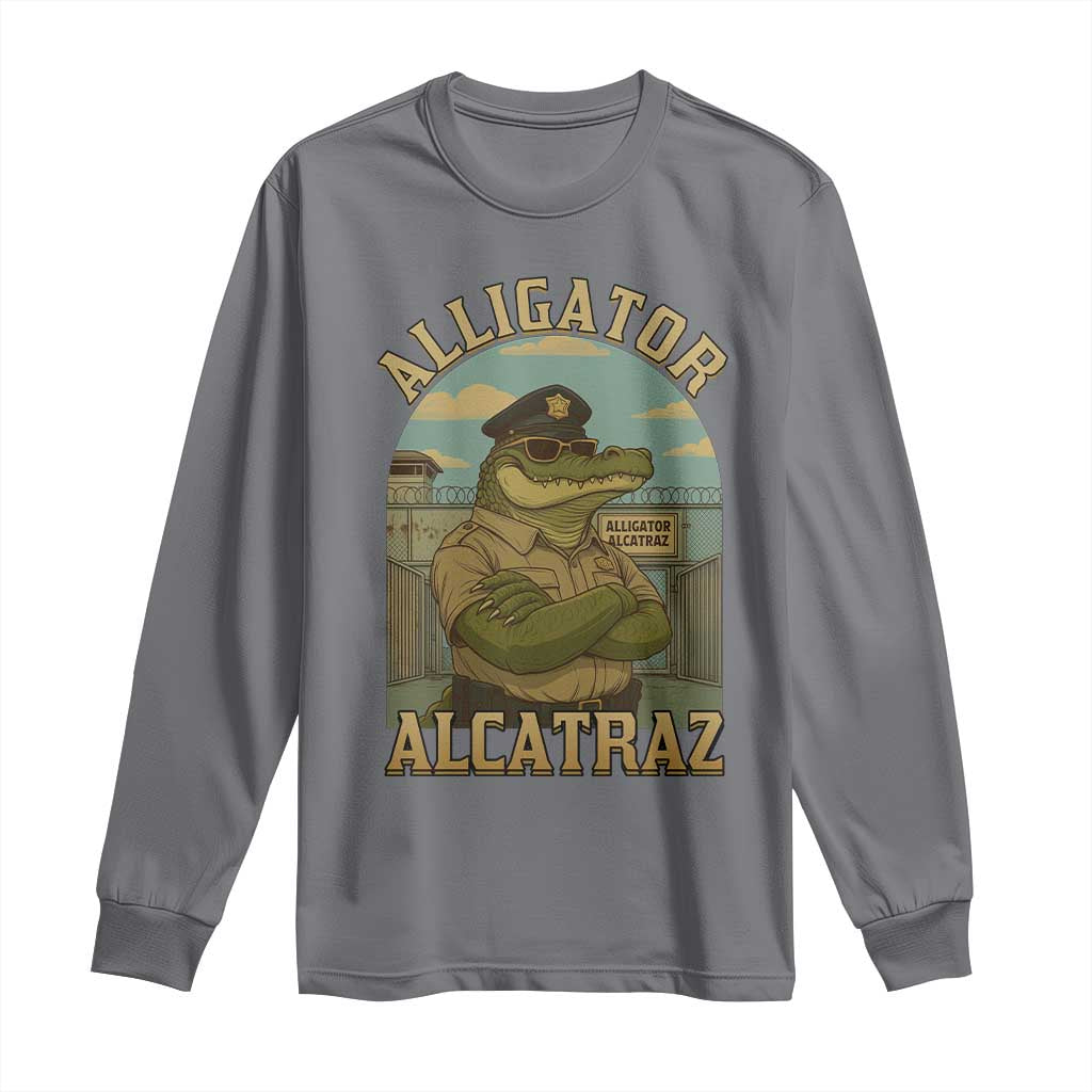Funny Aligator Alcatraz Everglades Long Sleeve Shirt Police Alligator Alligatraz Meme - Wonder Print Shop