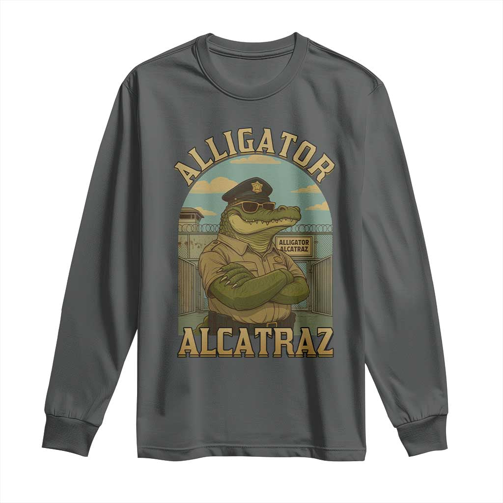 Funny Aligator Alcatraz Everglades Long Sleeve Shirt Police Alligator Alligatraz Meme - Wonder Print Shop