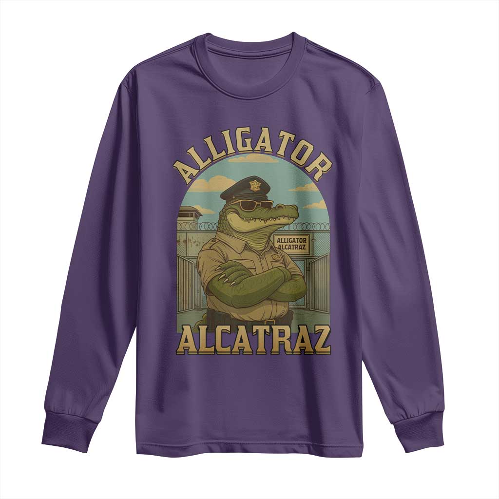 Funny Aligator Alcatraz Everglades Long Sleeve Shirt Police Alligator Alligatraz Meme - Wonder Print Shop