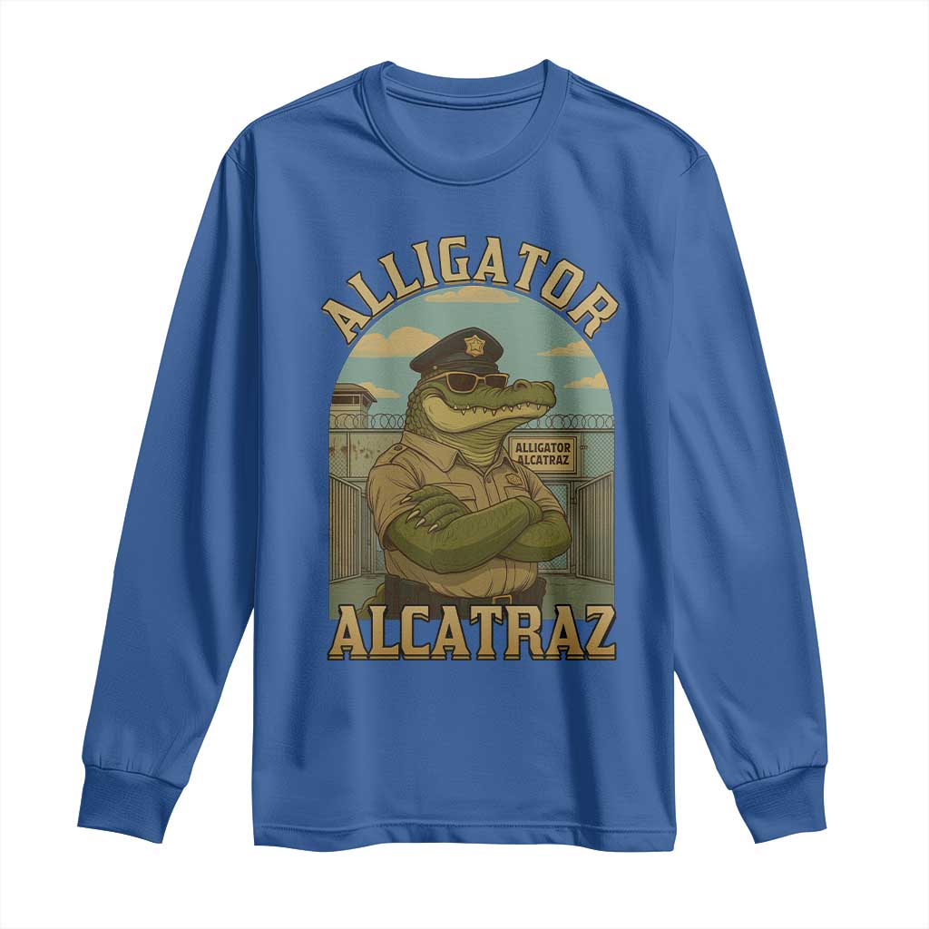 Funny Aligator Alcatraz Everglades Long Sleeve Shirt Police Alligator Alligatraz Meme - Wonder Print Shop