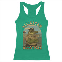 Funny Aligator Alcatraz Everglades Racerback Tank Top Police Alligator Alligatraz Meme - Wonder Print Shop