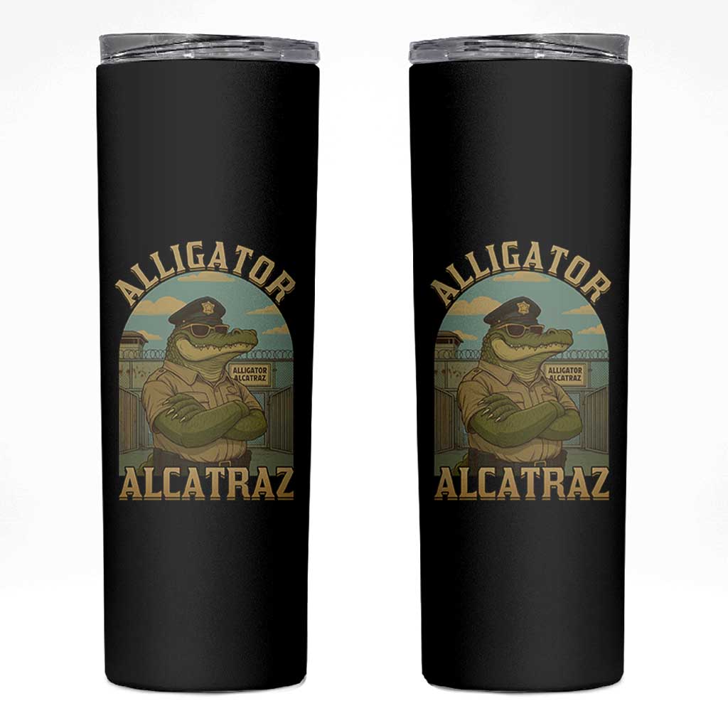 Funny Aligator Alcatraz Everglades Skinny Tumbler Police Alligator Alligatraz Meme - Wonder Print Shop