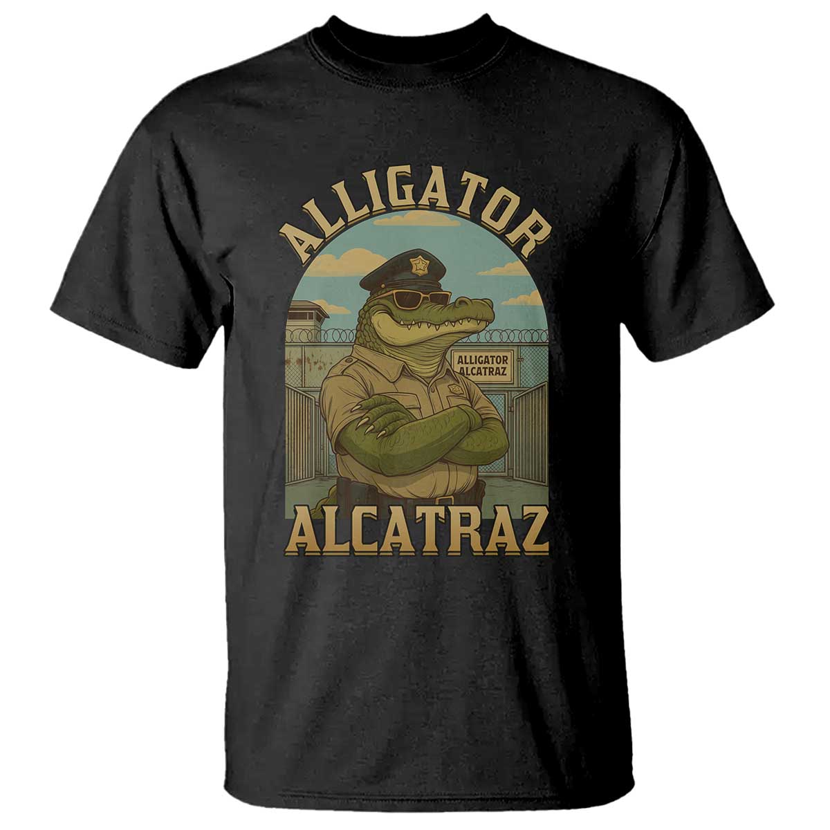 Funny Aligator Alcatraz Everglades T Shirt Police Alligator Alligatraz Meme - Wonder Print Shop