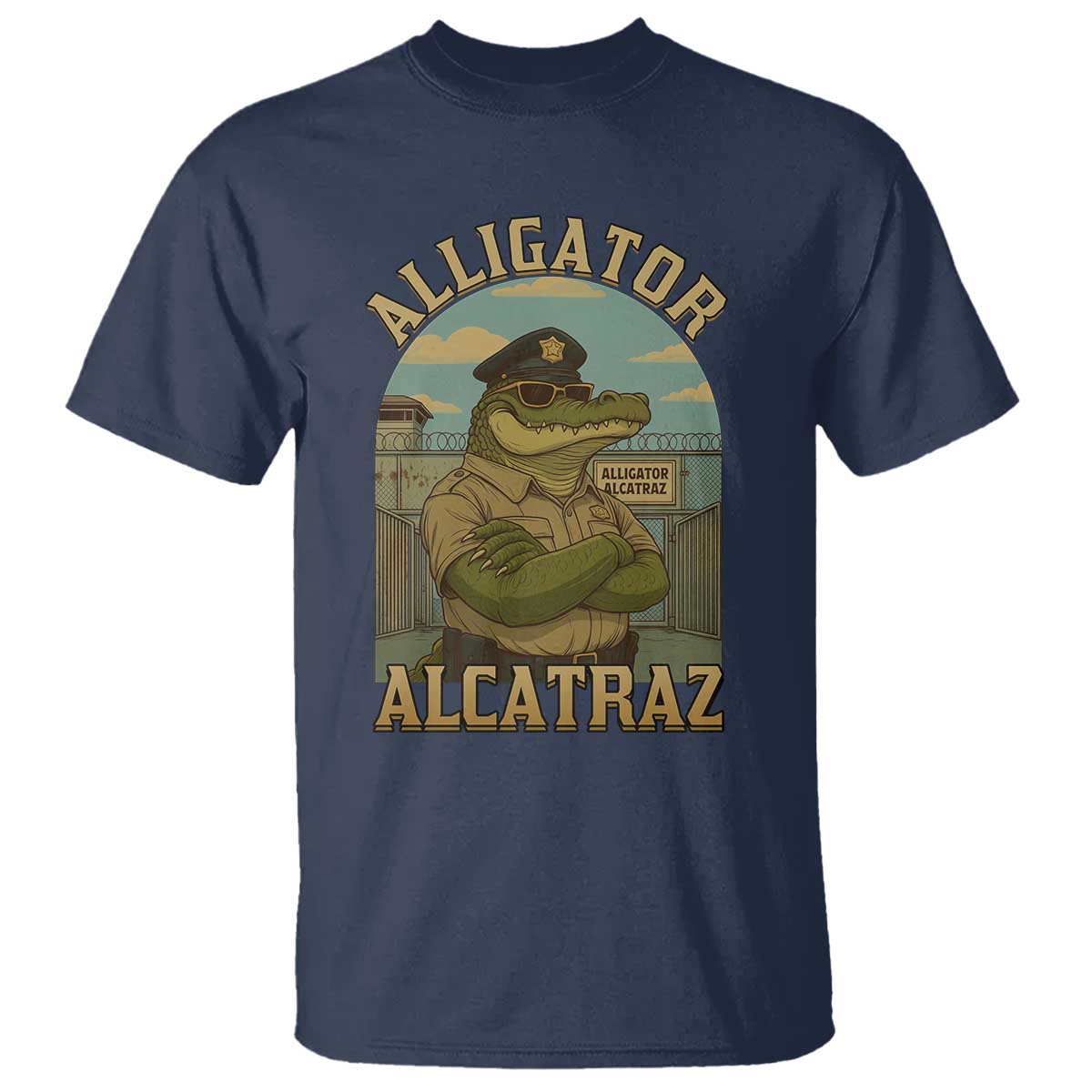 Funny Aligator Alcatraz Everglades T Shirt Police Alligator Alligatraz Meme - Wonder Print Shop
