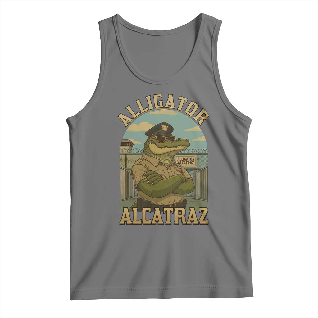 Funny Aligator Alcatraz Everglades Tank Top Police Alligator Alligatraz Meme - Wonder Print Shop
