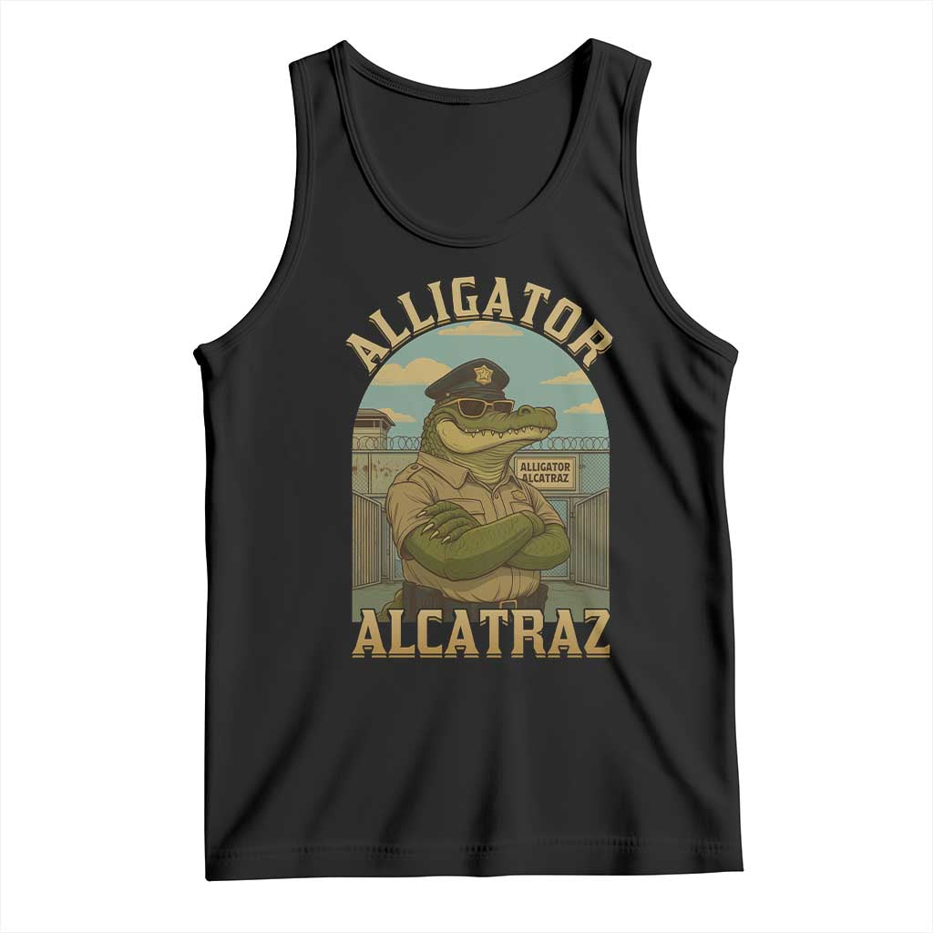 Funny Aligator Alcatraz Everglades Tank Top Police Alligator Alligatraz Meme - Wonder Print Shop