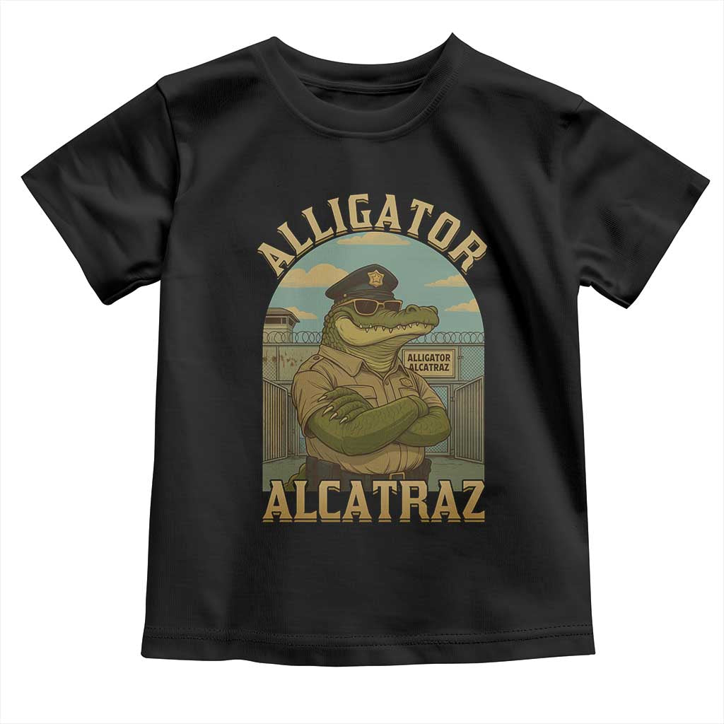 Funny Aligator Alcatraz Everglades Toddler T Shirt Police Alligator Alligatraz Meme - Wonder Print Shop